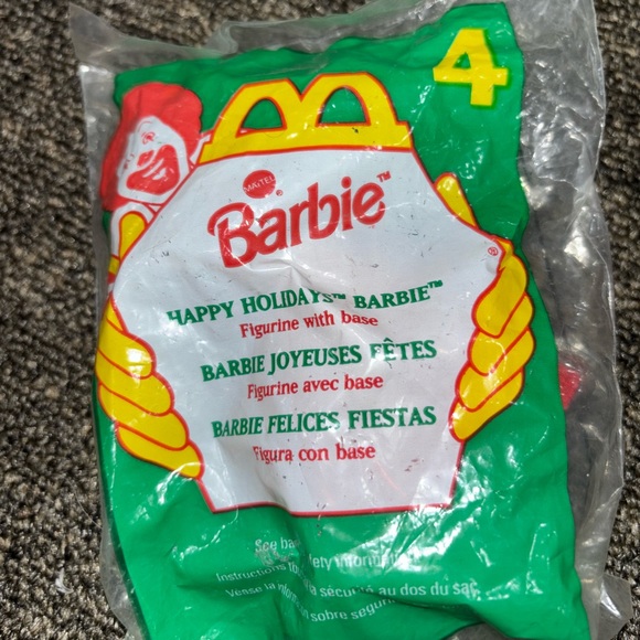 Mcdonald’s 1996 Barbie Happy Holidays Barbie Figurine With Base NWT - Picture 4 of 5